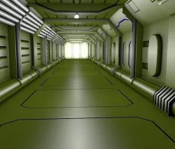 scifi corridor 3D model
