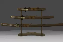 Set of japanese swords - Dragon Riujin 3D model