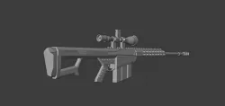 sniper Barrett cal Low-poly 3D model