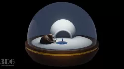 Snow Globe Low-poly 3D model