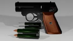 Soviet noiseless pistol complex S4 Low-poly 3D model