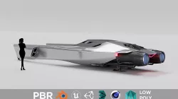 Space racer spaceship 3D low poly scifi Low-poly 3D model