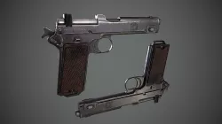 Steyr Hahn M1912 M12 gun Low-poly 3D model