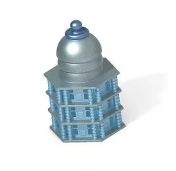 Stylish Hexagonal Palace 3D model