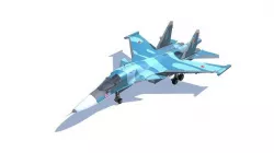 SU-34 Fullback Jet Fighter Aircraft Low-poly 3D model