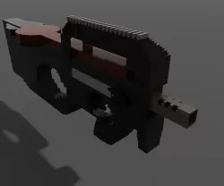  submachine gun P90 Low-poly 3D model