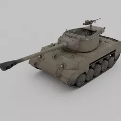 Super Hellcat Tank Destroyer Low-poly 3D model