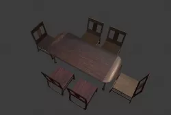 Table and chairs 3D model