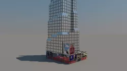 The 750 building NY USA Low-poly 3D model