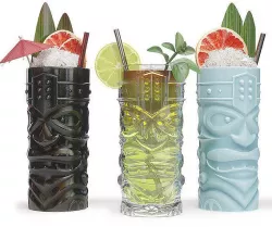 TIKI glasses with cocktails 3D model