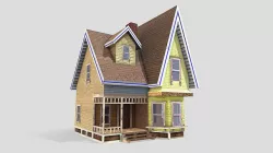 Up Cartoon Stylized Colorful Cute House Low Poly Low-poly 3D model