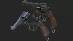 Webley MK I Revolver Low-poly 3D model