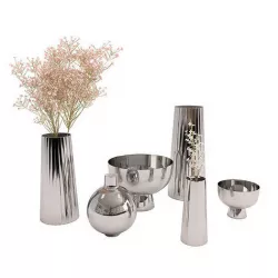 West Elm Foundation Nickel Polished vases  3D model
