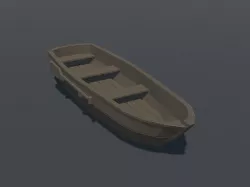 Wooden Boat lowpoly Low-poly 3D model