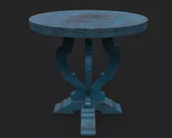 Wooden Table Old Low-poly 3D model