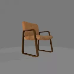 Work Place Lobby Chair  - Melon  Worn 3D model