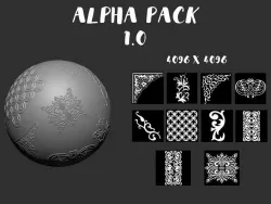 10 Alpha and brushes ornaments mandalas Texture