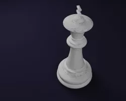 3d high poly chess king model made in blender 3D model