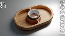 3D STL file and vector files for CNC - Oval Shaped Tray 3D model