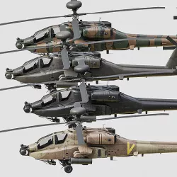 AH64 Apache Helicopters Low-poly 3D model