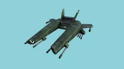 Aircraft Spaceship 03 - Futuristic Spacecraft Airship Green Low-poly 3D model