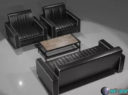 American Sofa and Table 3D model