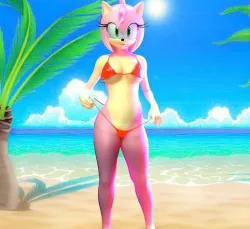 amy rose bikini  Low-poly 3D model