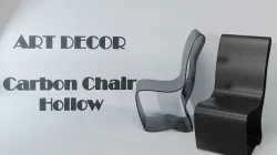 Art Decor - Carbon Chair - Hollow Shape Low-poly 3D model