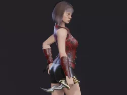 Assassin Girl Low-poly 3D model