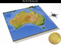 Australia High resolution 3D relief maps 3D model