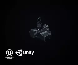 Backup Iron Sight PBR Low-poly 3D model