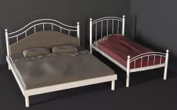 Bed double single bedclothes 3D model