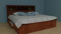 bed in a bedroom 3D model