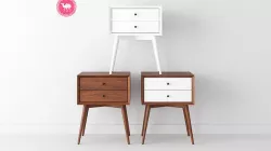 Bedside Table - West Elm Acorn Mid-Century Low-poly 3D model