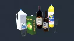 Beverages  Low-poly 3D model