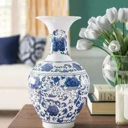 Blue-White Otsego Porcelain Floral Table Vase 3D model