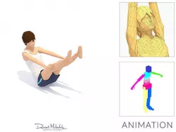 Boat Pose Yoga Exercise Woman Animation Low-poly 3D model