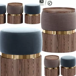 Bonnie Modern Ottoman Pouf Stool 3D model