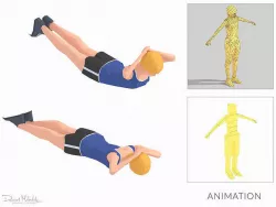 Bridge  Exercise Woman Animation Low-poly 3D model