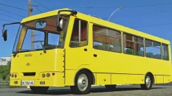 Bus  Yellow Bus  Ukrain Bus  ISUZU Low-poly 3D model