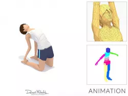 Camel Yoga Exercise Woman Animation Low-poly 3D model