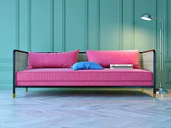 Cannage Velvet Sofa 3D model