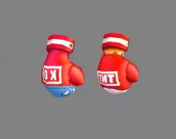 Cartoon boxing gloves Low-poly 3D model