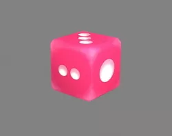 Cartoon dice - pink - shake the elbows Low-poly 3D model