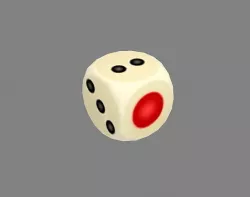Cartoon dice - white - shake the elbows Low-poly 3D model