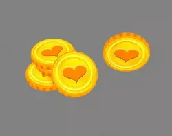 Cartoon love gold coin Low-poly 3D model