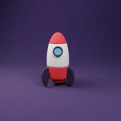 Cartoon Rocket 3D model