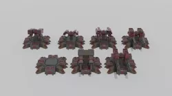 Cartoon scifi turret asset Low-poly 3D model