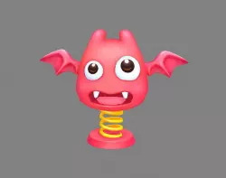 Cartoon spring monster - Scary toy - Scared gift Low-poly 3D model