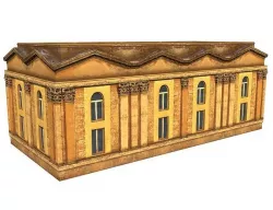 Classic building facade 01 Low-poly 3D model